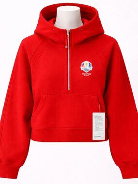 Lululemon Scuba Hoodie Womens XL/XXL Red Oversized Half-Zip Ryder Cup Sweatshirt